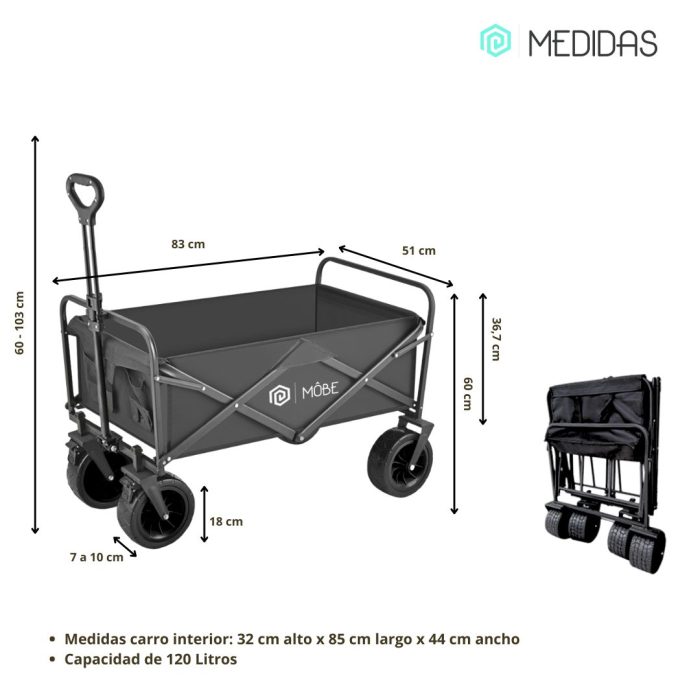 FOTOS PÁGINA WEB (WOLOLO) Môbe Carros - Carros Plegables para Camping, Paseo, Compras, etc.